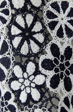 Dark Blue and White Floral Crochet Top