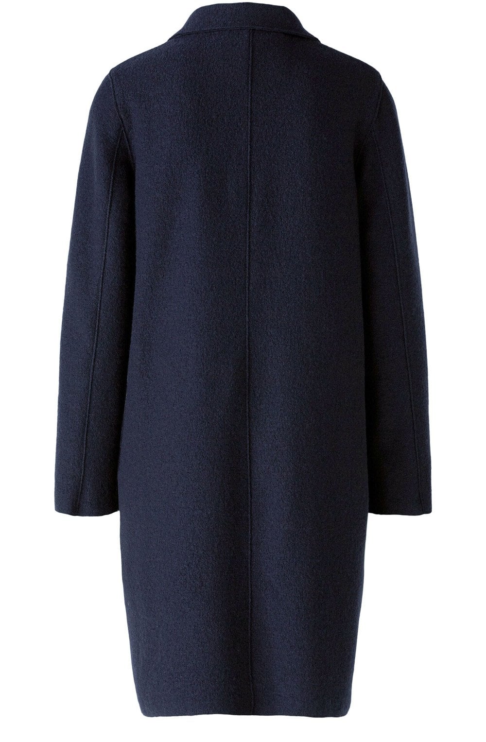 Dark Blue Boiled Wool Coat
