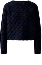 Dark Blue Cable Knit Boxy Jumper