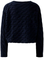 Dark Blue Cable Knit Boxy Jumper