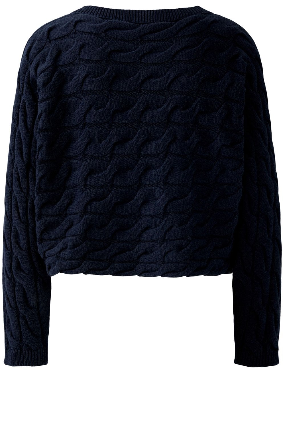 Dark Blue Cable Knit Boxy Jumper