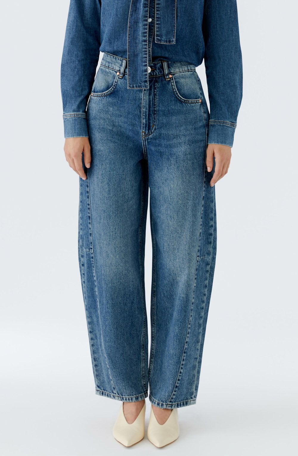 Dark Blue Denim Balloon Fit Jeans