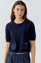 Dark Blue Denim Pocket Jumper