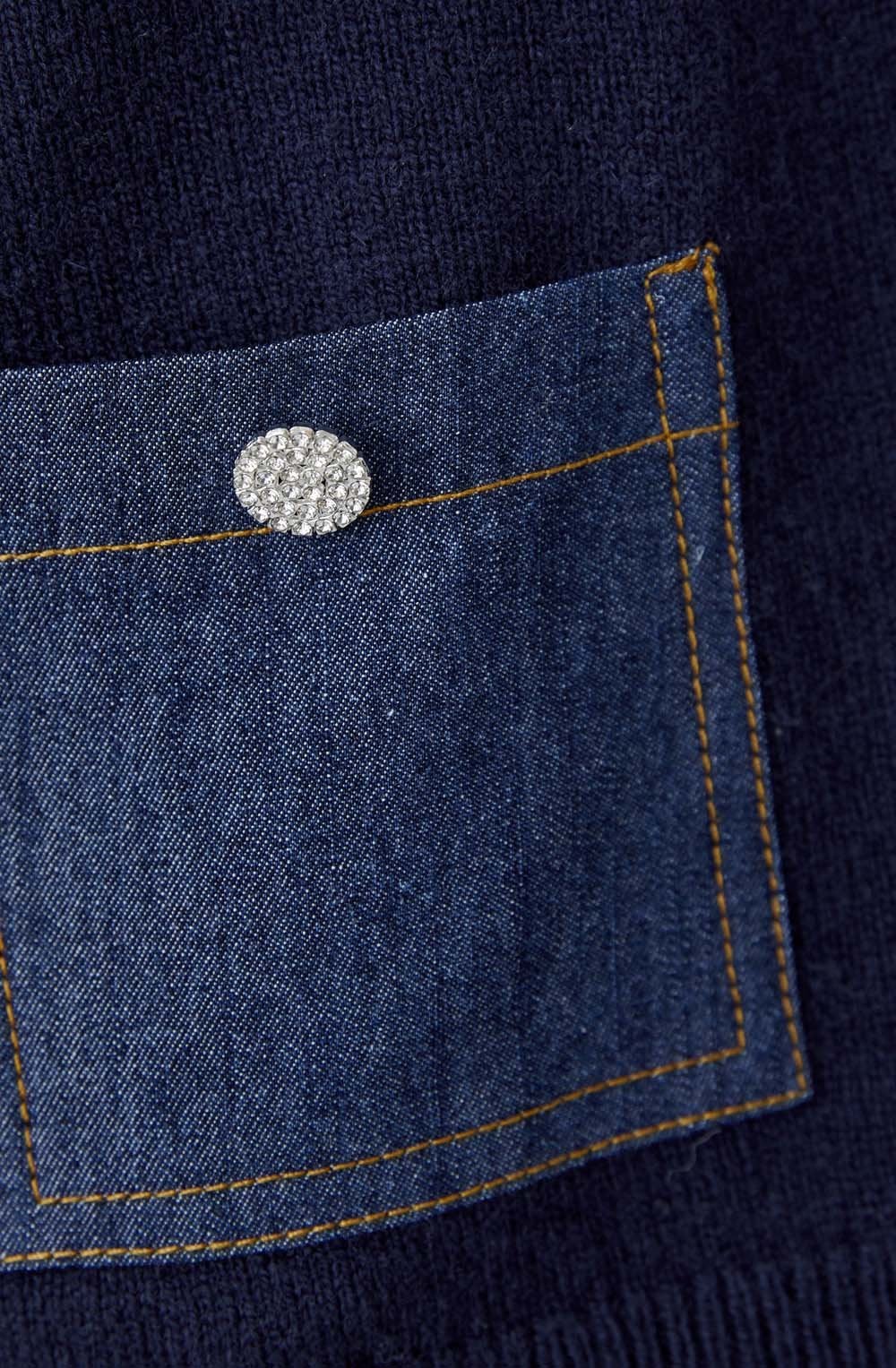 Dark Blue Denim Pocket Jumper