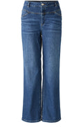 Dark Blue Denim Straight Wide Leg Jeans