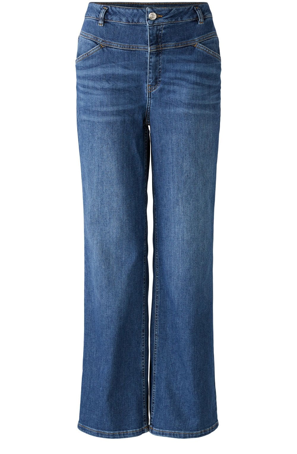 Dark Blue Denim Straight Wide Leg Jeans