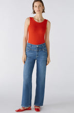 Dark Blue Denim Straight Wide Leg Jeans