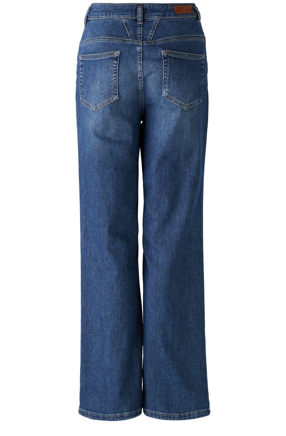 Dark Blue Denim Straight Wide Leg Jeans