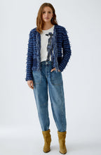 Dark Blue French Style Fringed Cardigan