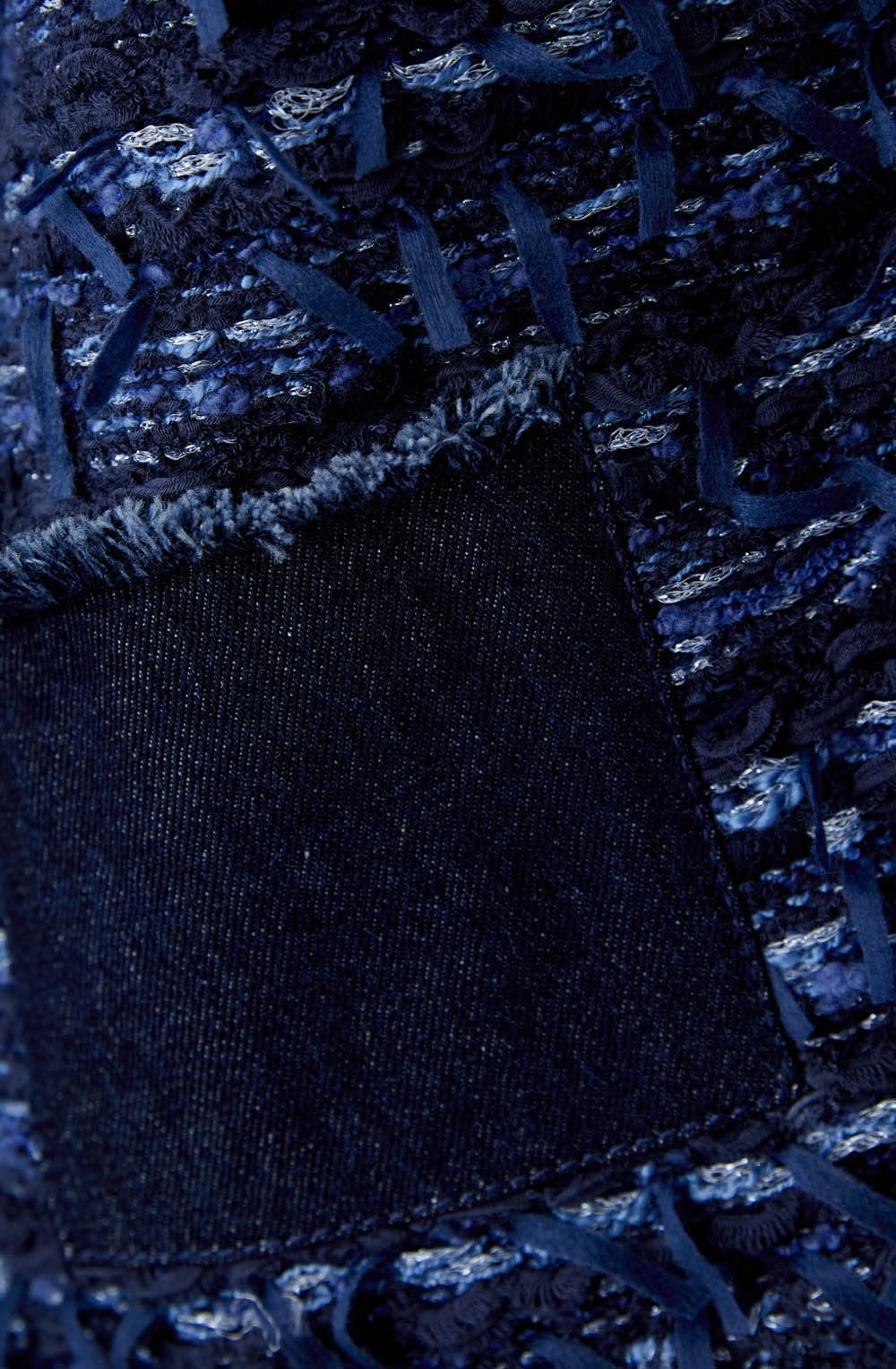 Dark Blue French Style Fringed Cardigan