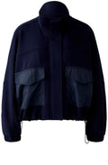 Dark Blue High Neck Scuba Jacket