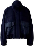 Dark Blue High Neck Scuba Jacket