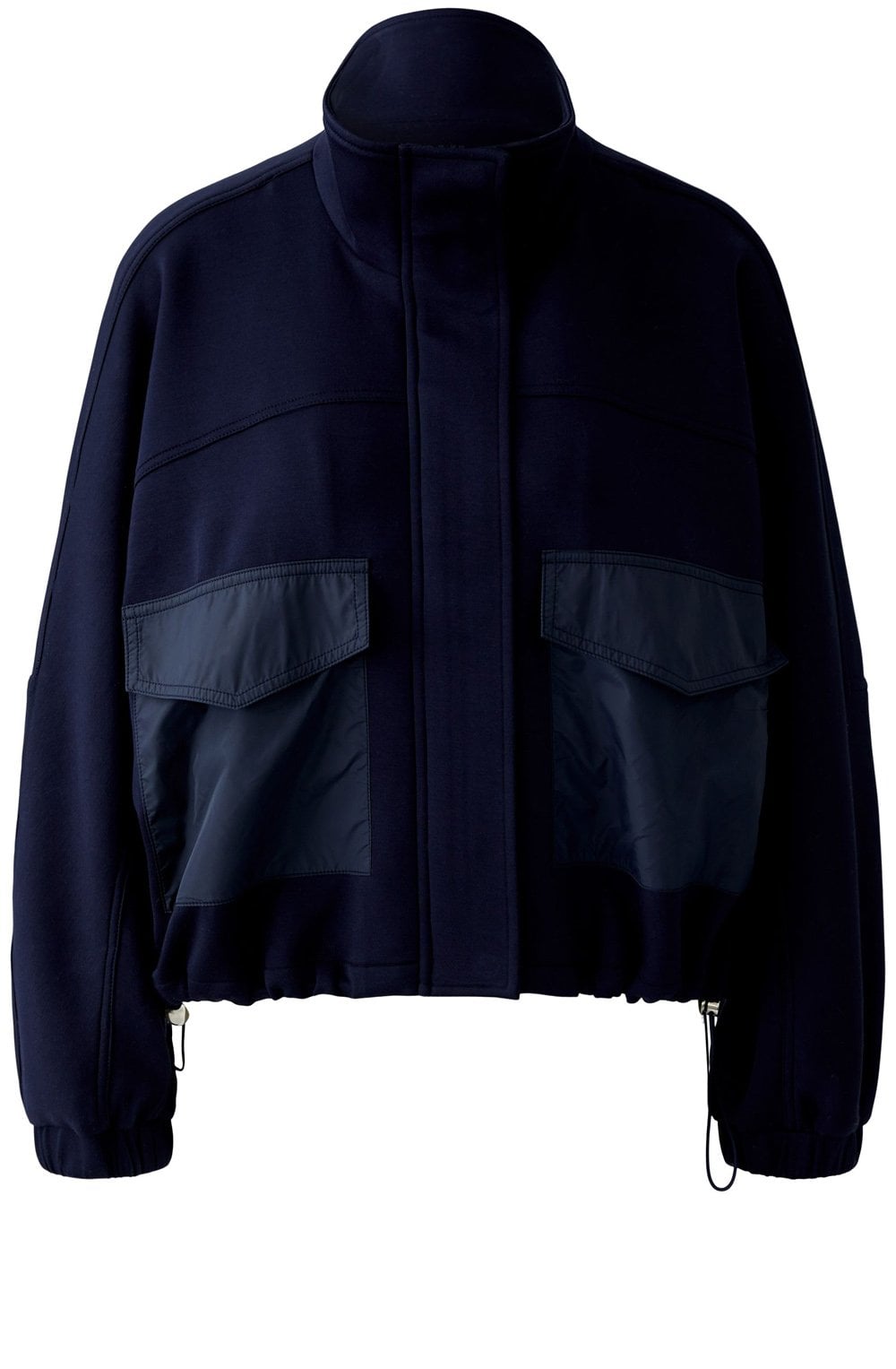 Dark Blue High Neck Scuba Jacket