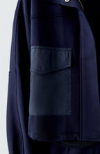 Dark Blue High Neck Scuba Jacket