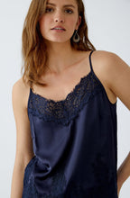 Dark Blue Lace and Satin Camisole