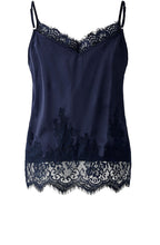 Dark Blue Lace and Satin Camisole