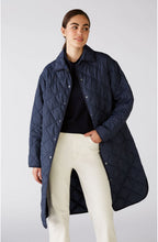 Dark Blue Long Quilted Coat