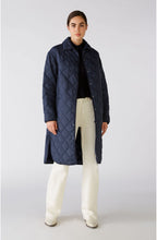 Dark Blue Long Quilted Coat