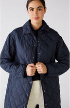 Dark Blue Long Quilted Coat