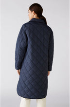 Dark Blue Long Quilted Coat