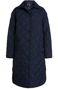 Dark Blue Long Quilted Coat