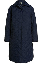 Dark Blue Long Quilted Coat