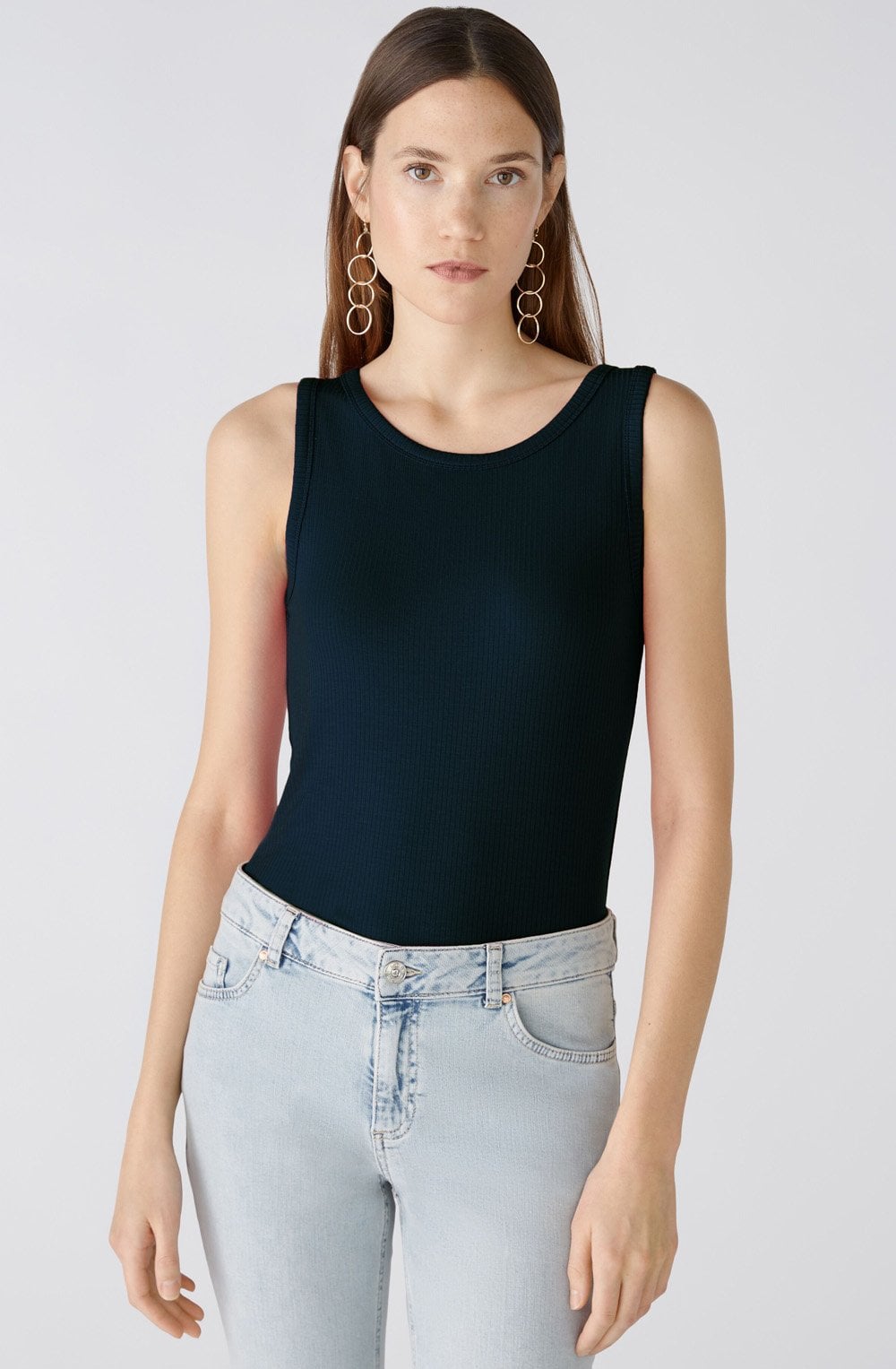 Dark Blue Navy Ribbed Vest