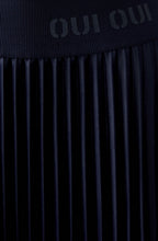 Dark Blue Pleated Gloss Coated Skirt