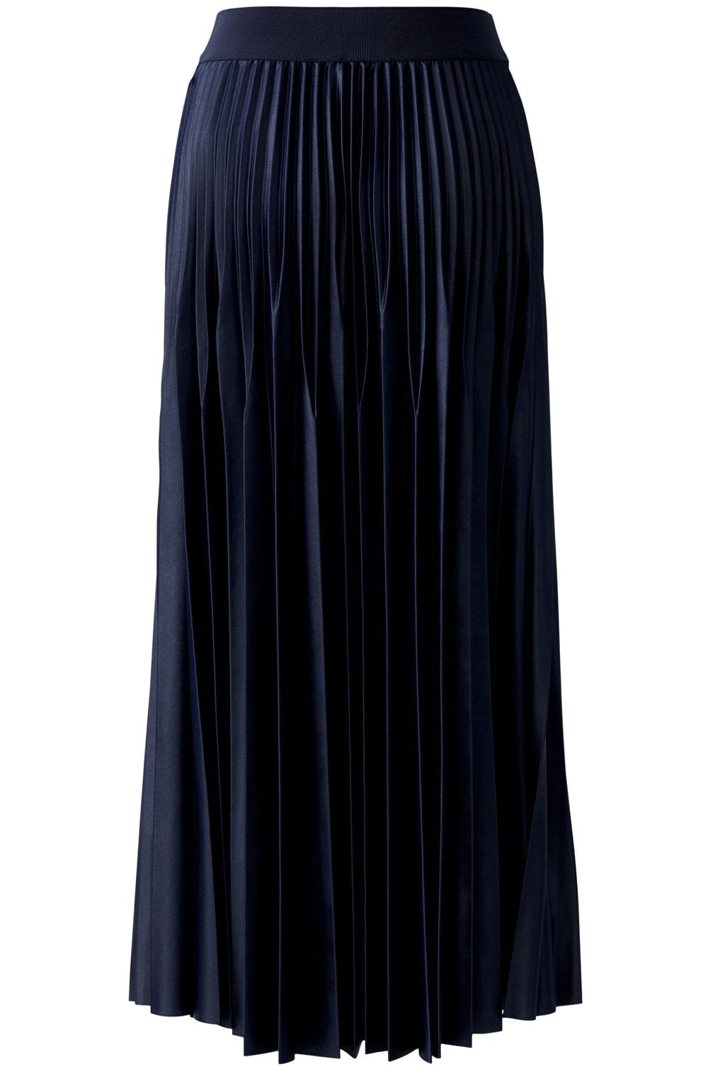 Dark Blue Pleated Gloss Coated Skirt