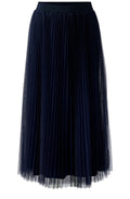 Dark Blue Pleated Tulle Skirt