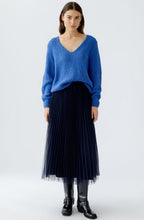 Dark Blue Pleated Tulle Skirt