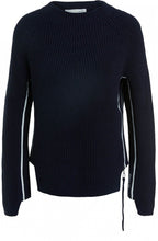 Dark Blue Ribbed Knit Jumper