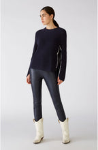 Dark Blue Ribbed Knit Jumper