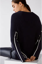 Dark Blue Ribbed Knit Jumper