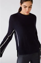 Dark Blue Ribbed Knit Jumper