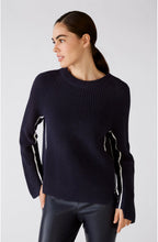 Dark Blue Ribbed Knit Jumper