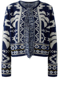 Dark Blue Rodeo Romance Elaborately Knitted Cardigan