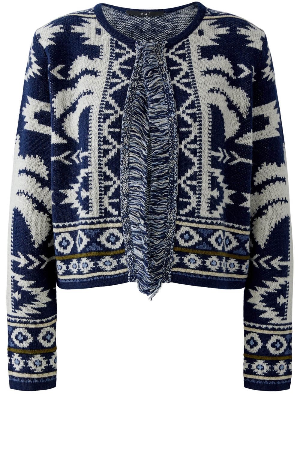 Dark Blue Rodeo Romance Elaborately Knitted Cardigan