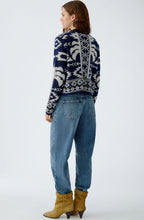 Dark Blue Rodeo Romance Elaborately Knitted Cardigan