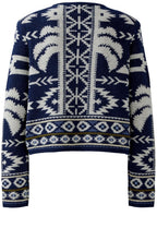 Dark Blue Rodeo Romance Elaborately Knitted Cardigan