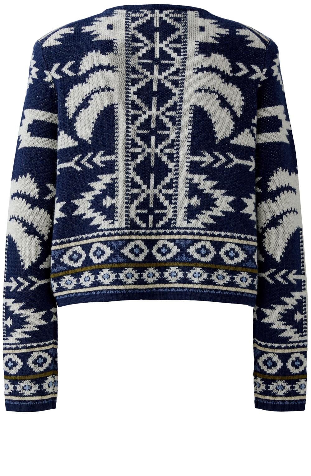 Dark Blue Rodeo Romance Elaborately Knitted Cardigan