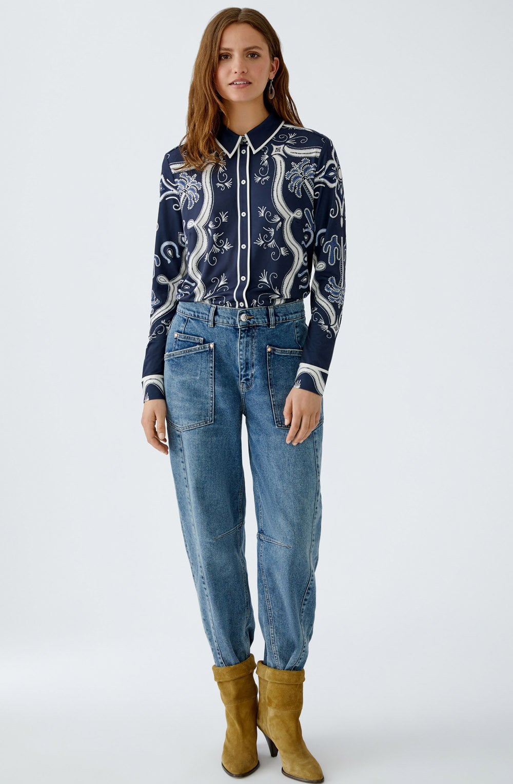 Dark Blue Rodeo Romance Silk Touch Jersey Shirt