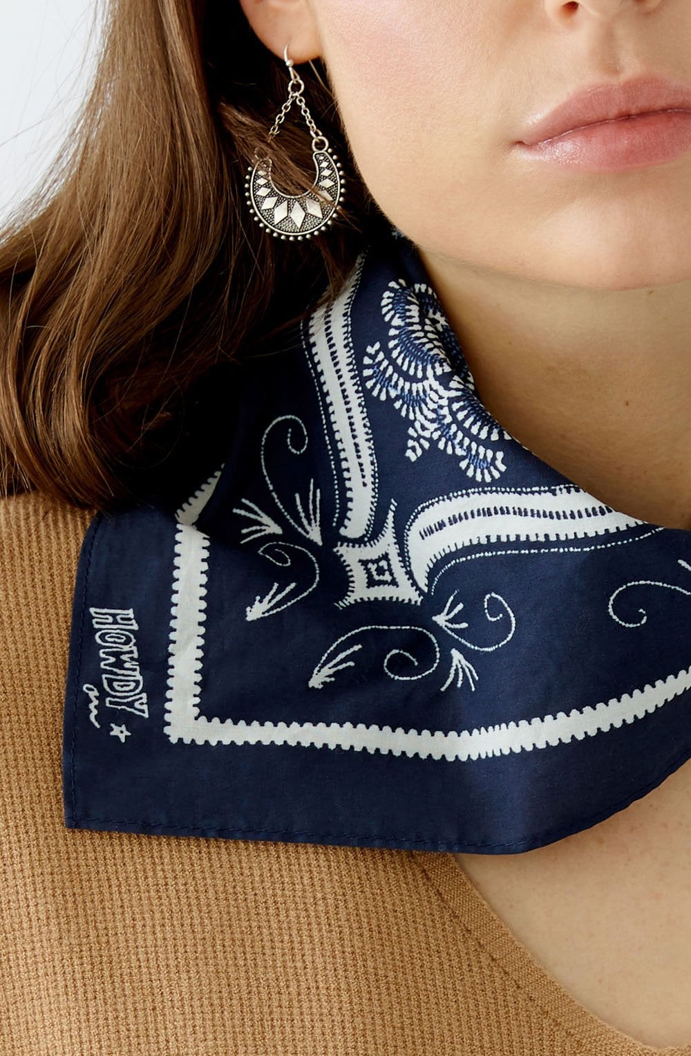 Dark Blue Rodeo Romance Small Scarf