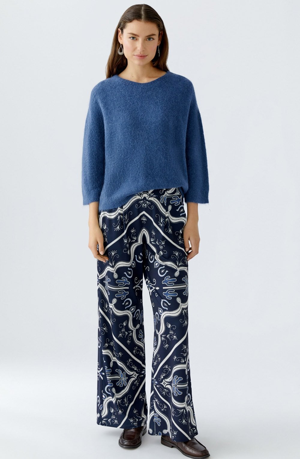 Dark Blue Rodeo Romance Wide Leg Trousers