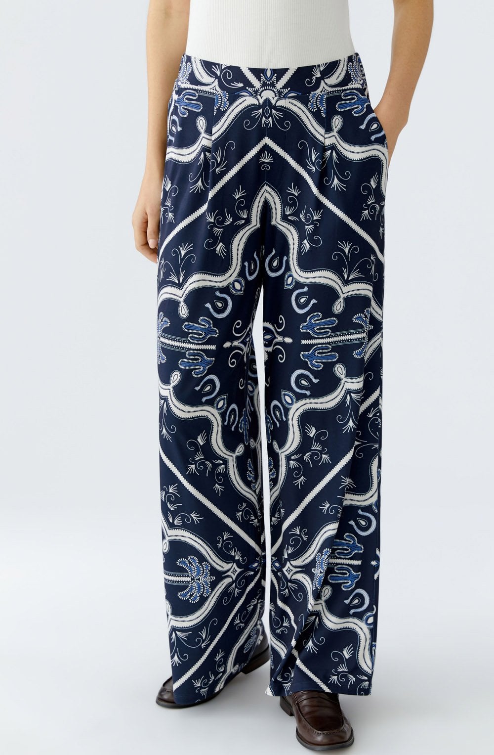 Dark Blue Rodeo Romance Wide Leg Trousers