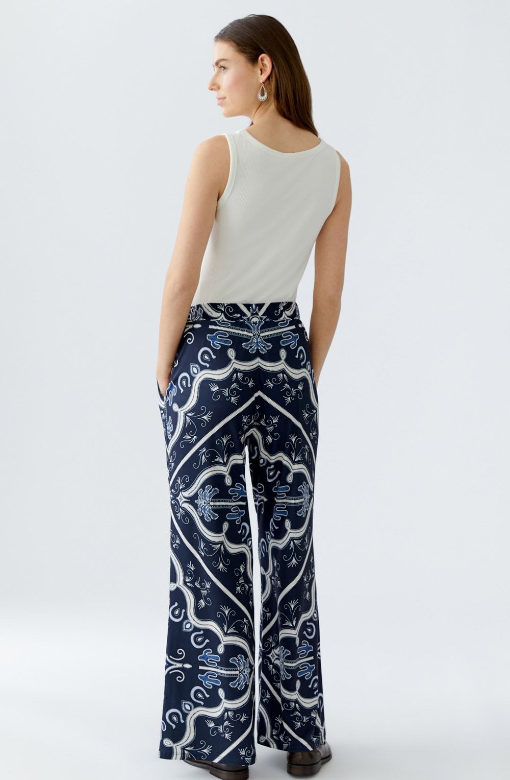 Dark Blue Rodeo Romance Wide Leg Trousers