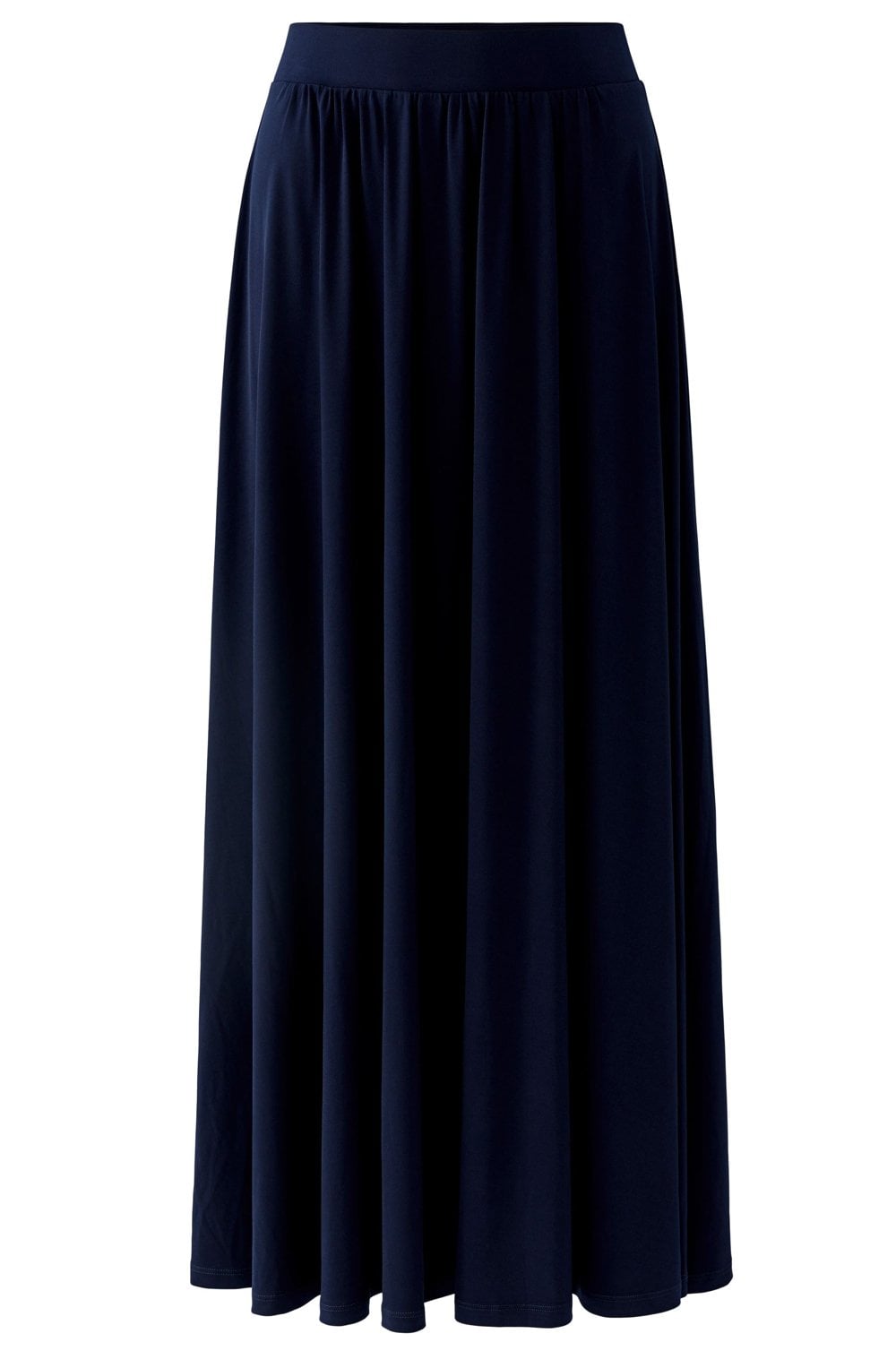 Dark Blue Silk Touch Jersey Maxi Skirt