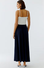 Dark Blue Silk Touch Jersey Maxi Skirt