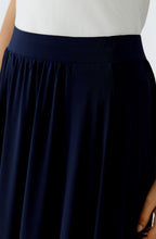 Dark Blue Silk Touch Jersey Maxi Skirt