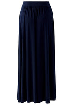 Dark Blue Silk Touch Jersey Maxi Skirt
